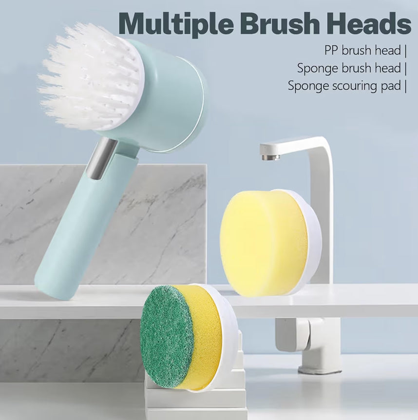 Electric Spin Scrubber - Shower Scrubber,Bathroom Scrubber Electric,for Cleaning Tub, Floor, Tile, Window, Sink, Kitchen Cleaning with 6 Electric Cleaning Brush Head(Green)