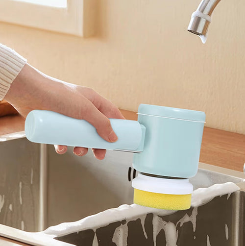 Electric Spin Scrubber - Shower Scrubber,Bathroom Scrubber Electric,for Cleaning Tub, Floor, Tile, Window, Sink, Kitchen Cleaning with 6 Electric Cleaning Brush Head(Green)