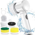 Electric Spin Scrubber - Shower Scrubber,Bathroom Scrubber Electric,for Cleaning Tub, Floor, Tile, Window, Sink, Kitchen Cleaning with 6 Electric Cleaning Brush Head